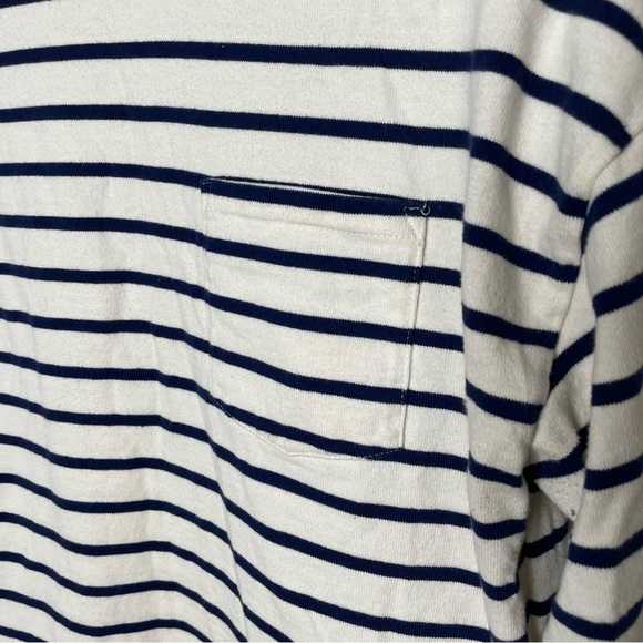 Vineyard Vines Navy & White Breton Striped Mock Neck Pullover Top small - Picture 2 of 8